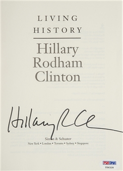 Hillary Clinton Signed "Living History" Hard Cover Book (PSA/DNA)
